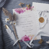 Boho Tropical FLoral Elegant Chic QR Code Wedding Einladung