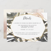 Boho tropical floral Geometric Wedding Details Begleitkarte (Vorne/Hinten)