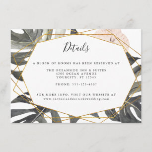 Boho tropical floral Geometric Wedding Details Begleitkarte