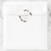 Boho Tropical Floral | Hochzeit Runder Aufkleber (Tasche)