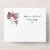 Boho Tropical Floral Orchid Wedding All In One Einladung (Rückseite)