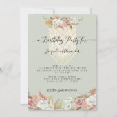 Boho Tropical Floral Pampas Grass Birthday Party Einladung (Vorderseite)