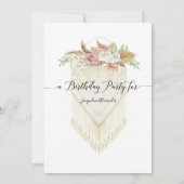 Boho Tropical Floral Pampas Grass Birthday Party Einladung (Rückseite)