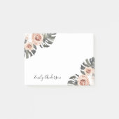 Boho Tropical Floral Personalisiert Post-it Klebezettel (Vorderseite)