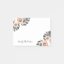Boho Tropical Floral Personalisiert Post-it Klebezettel