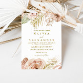 Boho Tropical Floral und Palm Terracotta Hochzeit Einladung