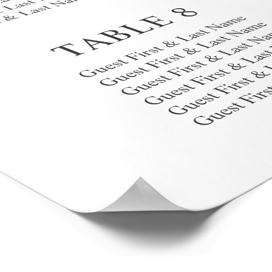 Boho Tropical Floral Wedding Chart Poster (Ecke)