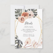 Boho Tropical Floral Wedding Details Card RSVP Karte (Vorderseite)