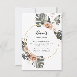 Boho Tropical Floral Wedding Details Card RSVP Karte