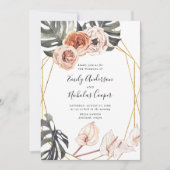 Boho Tropical Floral Wedding Einladung (Vorderseite)