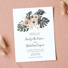 Boho Tropical Floral Wedding Einladung