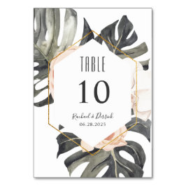 Boho Tropical Floral Wedding oder Banquet Tischnummer