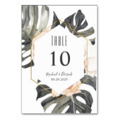 Boho Tropical Floral Wedding oder Banquet Tischnummer (Rückseite)