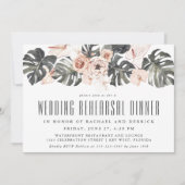 Boho Tropical Floral Wedding Probe Dinner Einladung (Vorderseite)