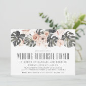 Boho Tropical Floral Wedding Probe Dinner Einladung (Stehend Vorderseite)