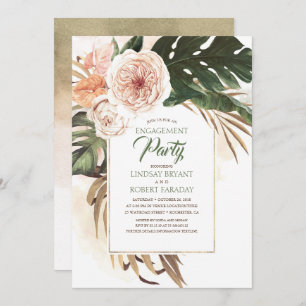 Boho Tropical Floral Wüste Engagement Party Einladung