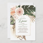 Boho Tropical Floral Wüste Probe Dinner Einladung (Vorderseite)