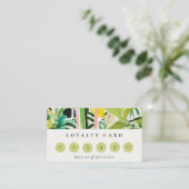 Boho Tropical Foliage Botanical 6 Punch Loyality Visitenkarte (Stehend Vorderseite)