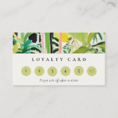 Boho Tropical Foliage Botanical 6 Punch Loyality Visitenkarte (Vorderseite)