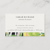 Boho Tropical Foliage Botanical Appointment Visitenkarte (Rückseite)