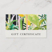 Boho Tropical Foliage Botanical Gift Certificate Visitenkarte (Vorderseite)