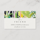 Boho Tropical Foliage Botanical Refer A Friend Visitenkarte (Vorderseite)