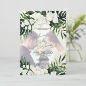 Boho Tropical Greenerenerity Foto Modernes CUSTOM Einladung (Stehend Vorderseite)