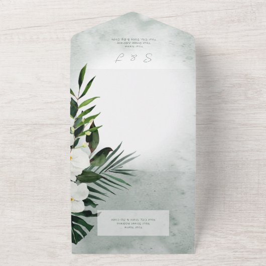 Boho Tropical Greenerity Modernes grünes Abendesse All In One Einladung (Außenbereich)