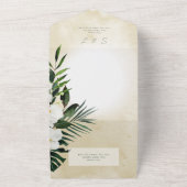 Boho Tropical Greenery Modern Sand QR All In One Einladung (Außenbereich)