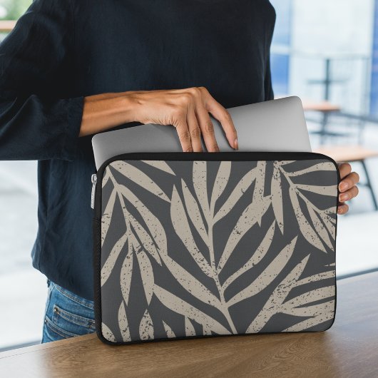 Boho Tropical Grunge Abstrakt Palm Blätter Muster Laptopschutzhülle