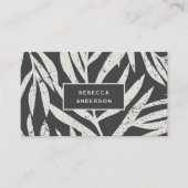 Boho Tropical Grunge Abstrakt Palm Blätter Muster Visitenkarte (Vorderseite)