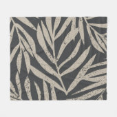 Boho Tropical Grunge Palm Blätter Muster Fleecedecke (Vorderseite (Horizontal))