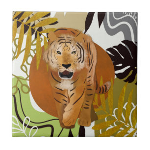 Boho Tropical Jungle Tiger Fliese