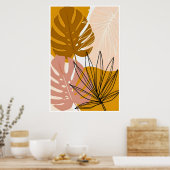 Boho Tropical Leaf Art Poster (Küche)