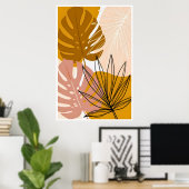 Boho Tropical Leaf Art Poster (Heimbüro)