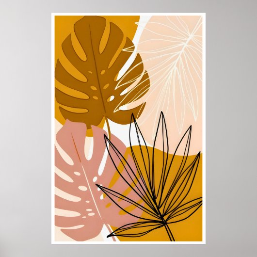 Boho Tropical Leaf Art Poster (Vorne)