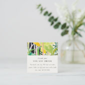 Boho Tropical Leafy Foliage Botanical Thank You Quadratische Visitenkarte (Stehend Vorderseite)
