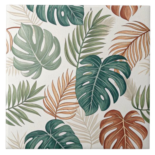 Boho Tropical Leaves  Fliese (Vorderseite)