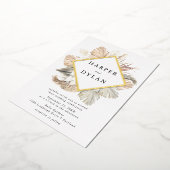 Boho Tropical Liebe Diamond Frame Wedding Gold Folieneinladung (Gedreht)