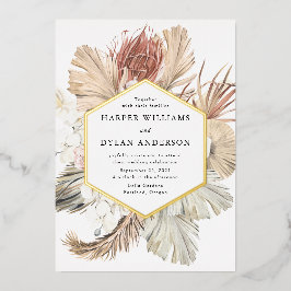 Boho Tropical Liebe Wedding Gold Folieneinladung