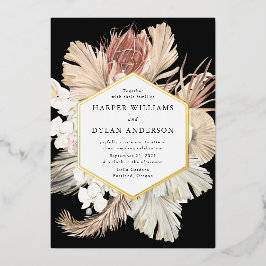 Boho Tropical Liebe Wedding Gold Folieneinladung