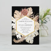 Boho Tropical Liebe Wedding Gold Folieneinladung (Stehend vorne)