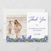 Boho Tropical Lila | Green Wedding Foto Vielen Dan Dankeskarte (Vorderseite)