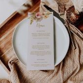 Boho Tropical Menu Wedding Party Food Drinks C103 Menükarte