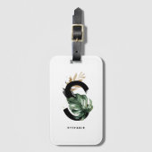 Boho Tropical Montera Letter S Monogram Bridesmaid Gepäckanhänger (Vorderseite Vertikal)