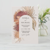 Boho Tropical Oasis Coastal Elegante Einladung (Stehend Vorderseite)