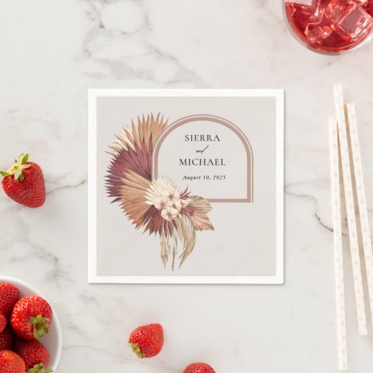 Boho Tropical Oasis Elegante Hochzeit Serviette (Beispiel)