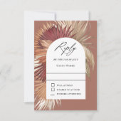 Boho Tropical Oasis Wedding RSVP Karte (Vorderseite)