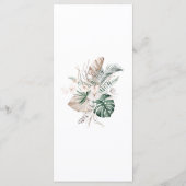 Boho Tropical Orchid & Monstera Wedding Menu Card Menükarte (Rückseite)