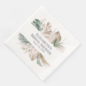 Boho Tropical Orchid und Monstera Paper Napkin Serviette (Ecke)
